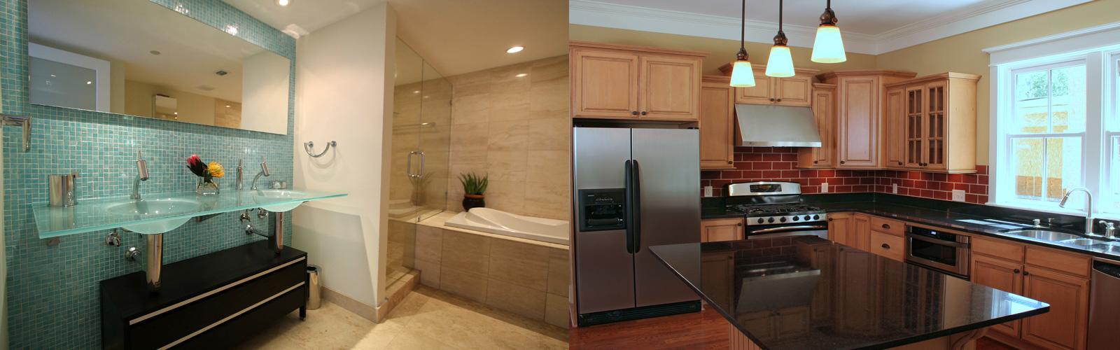 Modern kitchen and bathroom