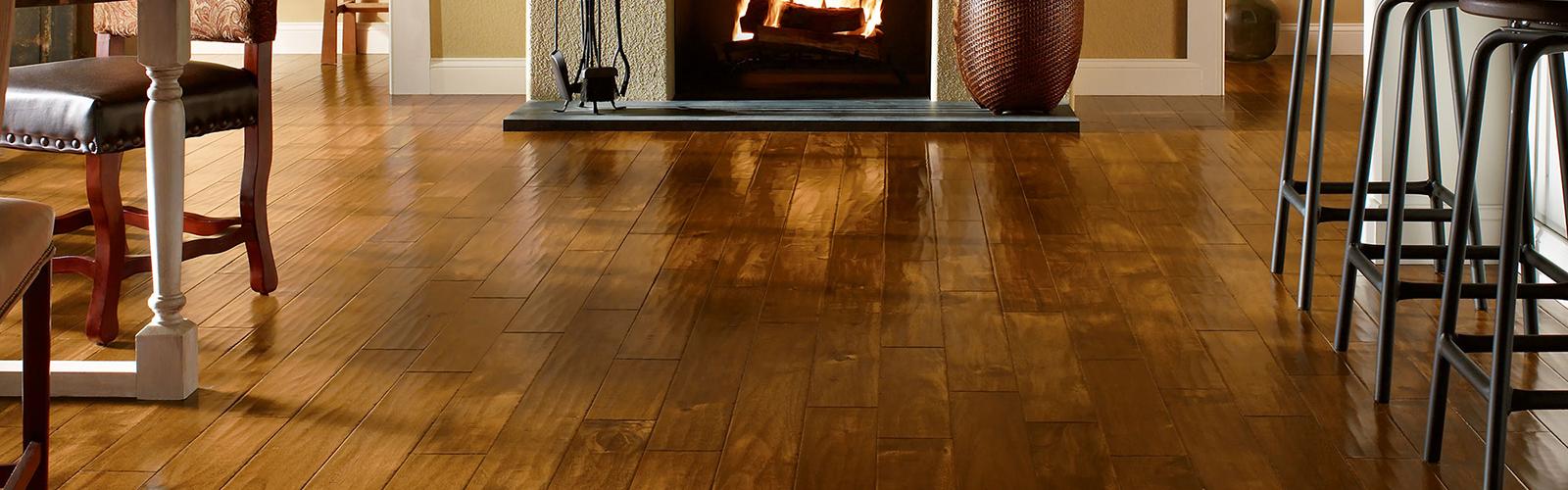 Brown hardwood floor